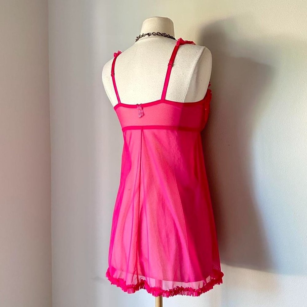Vintage y2k Victoria’s Secret Sexy Little Things Hot Pink Lace Chemise - Picture 7 of 8